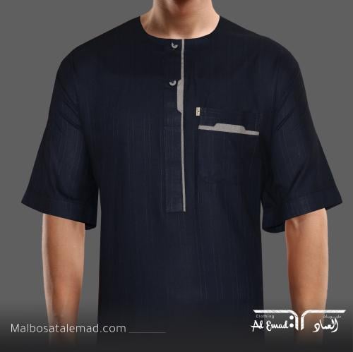 ثوب الراحة رجالي بأكمام قصيرة من العماد