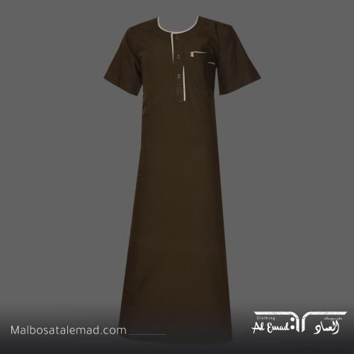 ثوب نوم شبابي مريح باللون الزيتي من العماد