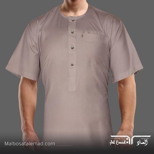 ثوب الراحة الرجالي بأكمام قصيرة من العماد