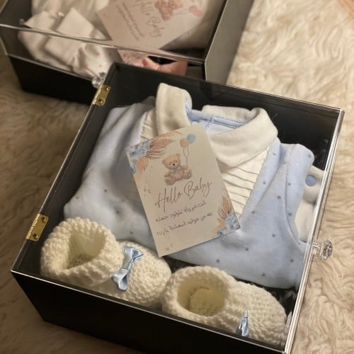 بوكس ولادي اكريلك يحتوي على “ افرول ، شراب ، كرت اهداء “