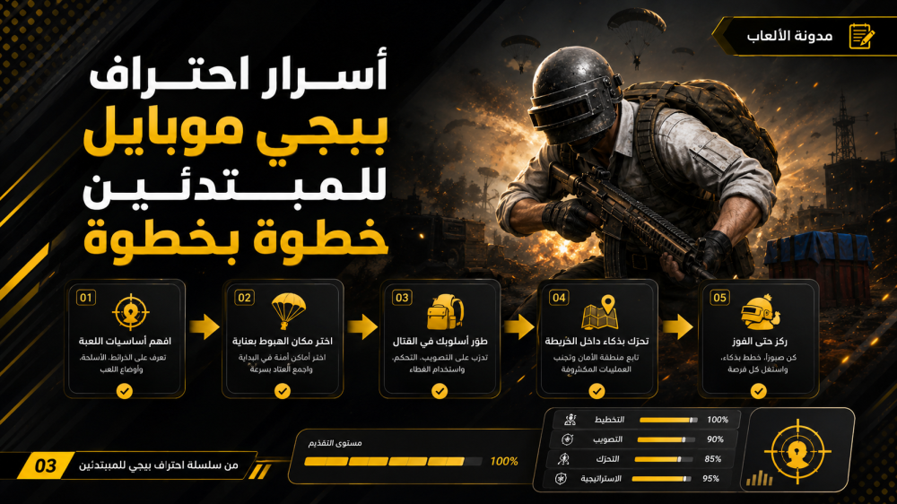أسرار احتراف ببجي موبايل للمبتدئين خطوة بخطوة