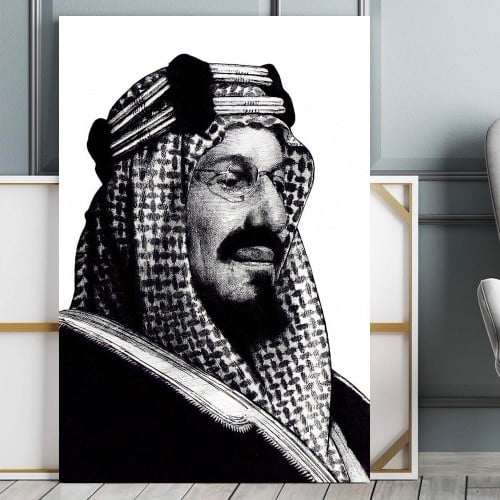 لوحة كانفاس الملك عبد العزيز آل سعود
