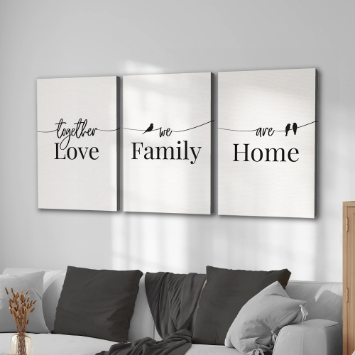 طقم ثلاث لوحات جدارية مودرن Love Family Home