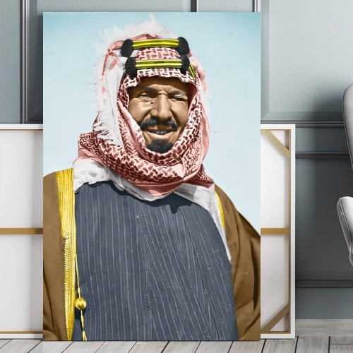 لوحة كانفاس الملك عبد العزيز آل سعود