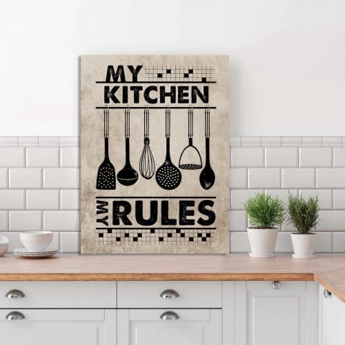 لوحة My Kitchen My Rules كانفاس