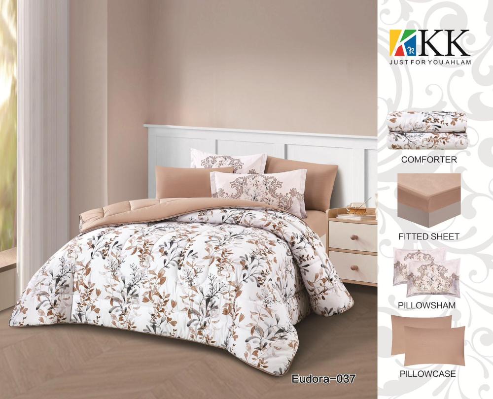 مفرش روزتا  نفرين صيفي مزدوج 8قطع  مشجر ورصاصي