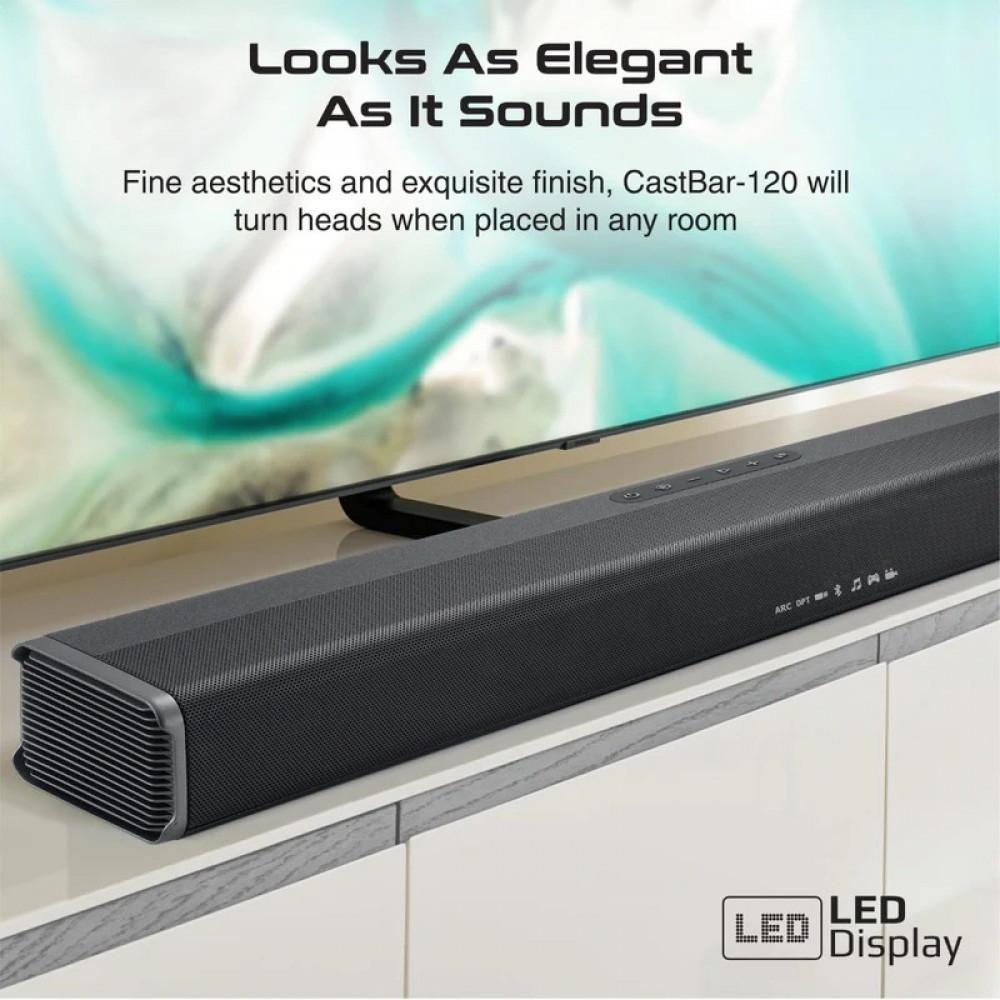 PROMATE - ساوند بار CASTBAR-60 بمضخم صوت 60 واط مدمج بشاشة LED وريموت تحكم - أسود