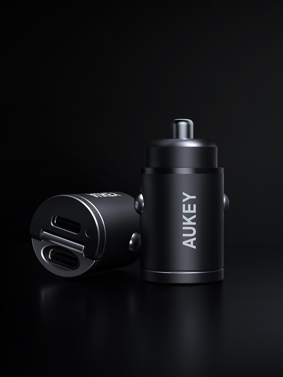 شاحن سيارة AUKEY A4 نانو 30 واط فضي