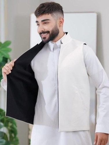سديري جوخ جهتين (ابيض - اسود)