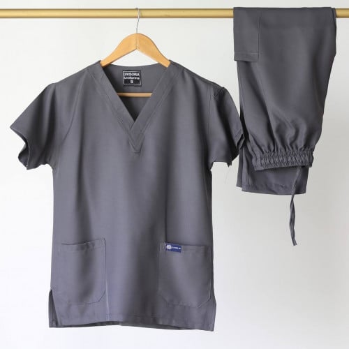 طقم سكرب رمادي داكن BRAND SCRUBS DR