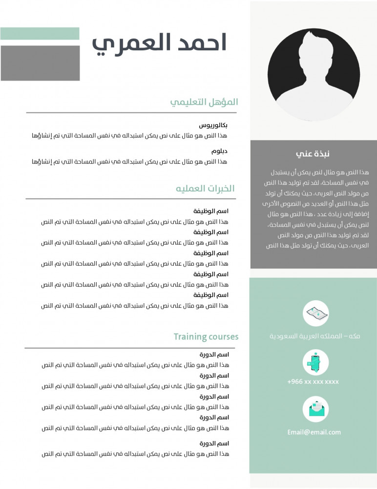 سيرة ذاتية عربي 17 نماذج سيرة ذاتية وررد اكثر من 60 نموذج جاهزه للتحميل