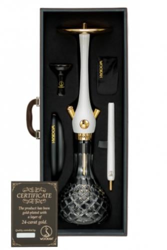 WOOKAH 24K GOLD-PLATED CHECK BLACK WHITE NOX SET - Shisha lux