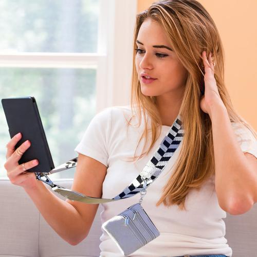 حزام الهاتف مع الحقيبة بسحاب للنساء ، الحبل الهاتف...