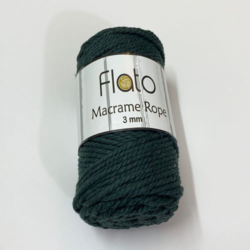 خيوط فلاتو مكرمية روب زيتي داكن 3ملم