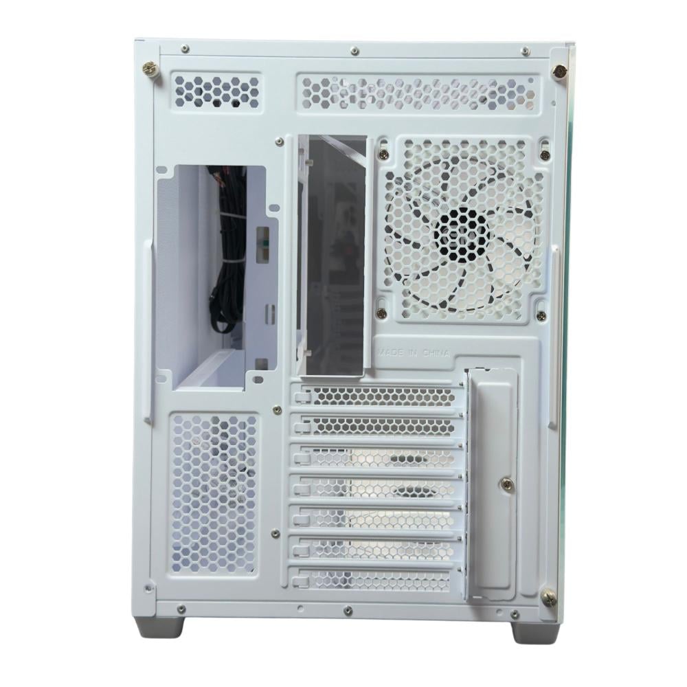 GTW GAMING COMPUTER CASE, WHITE MID TOWER ATX CASE WITH 7 PRE-INSTALLED RGB FANS GT-F7CW008