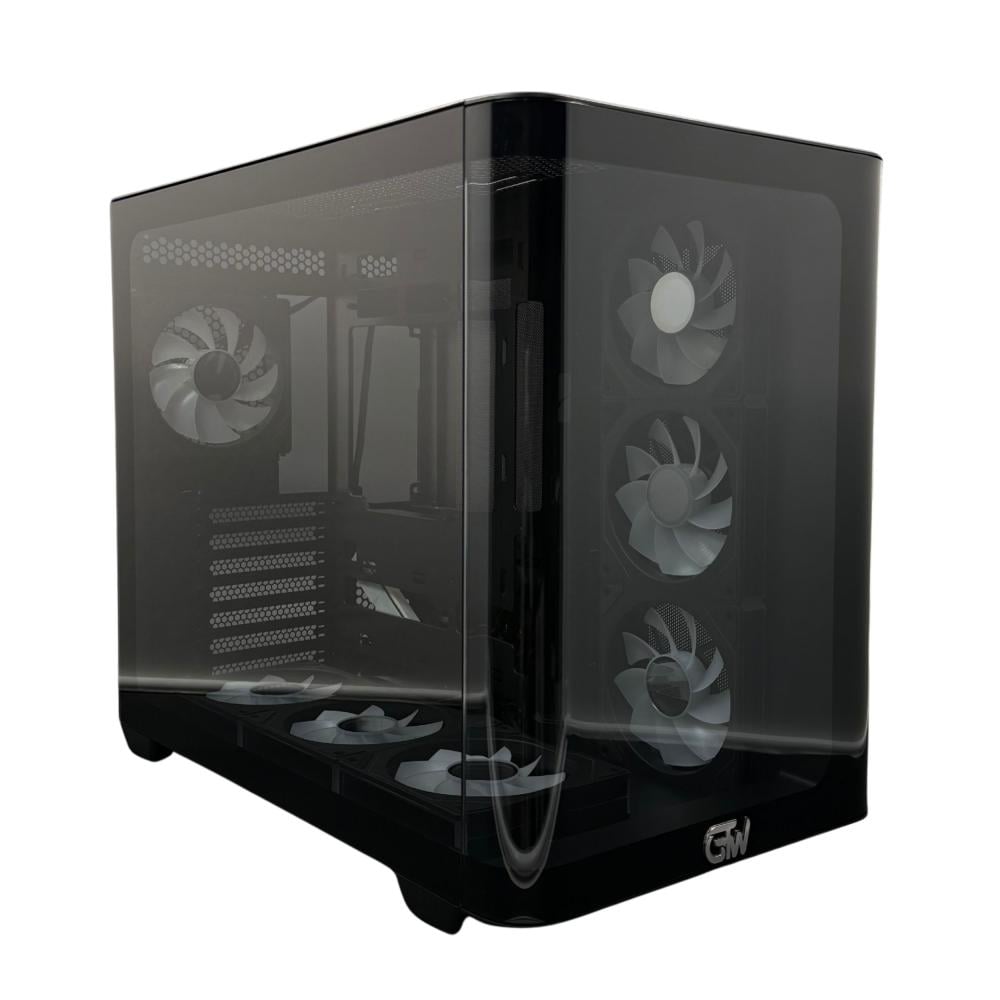 GTW GAMING COMPUTER CASE, WHITE MID TOWER ATX CASE WITH 7 PRE-INSTALLED RGB FANS GT-F7CB008