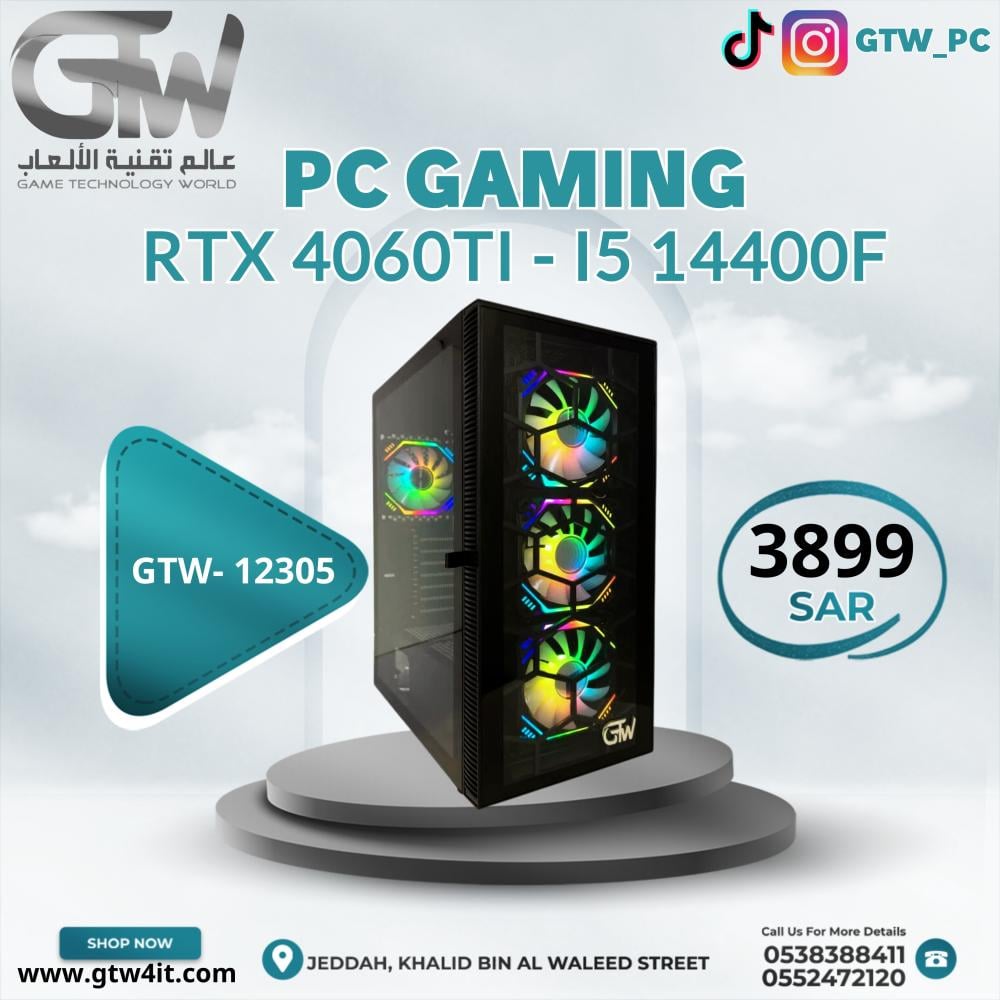 GTW Gaming PC, 16 GB RTX4060 TI, i5 14400f processor, 16 GB GTW Gaming PC, 16 GB RTX4060 TI, i5 14400f processor, 16 GB