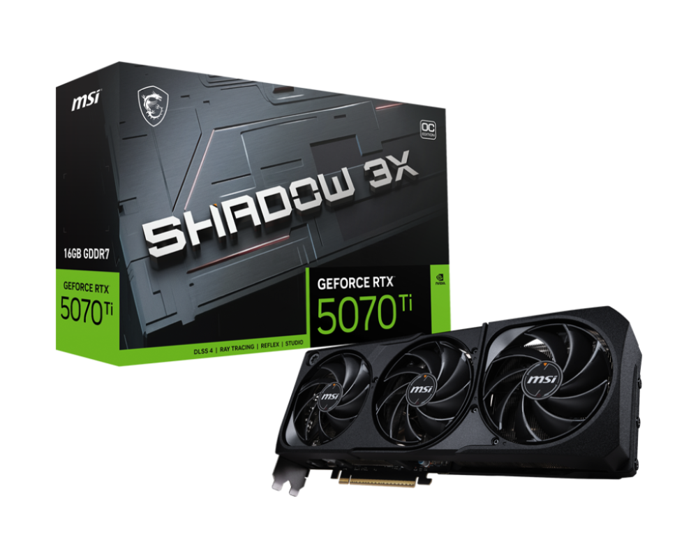 MSI GEFORCE RTX™ 5070 TI 16G SHADOW 3X OC GRAPHIC CARD