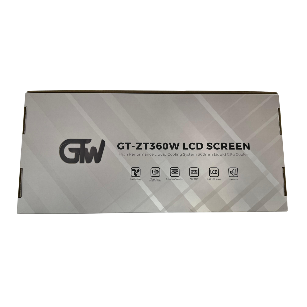 GTW GT-ZT360W LCD SCREEN 360 ARGB CPU LIQUID COOLER - 360MM AIO WHITE