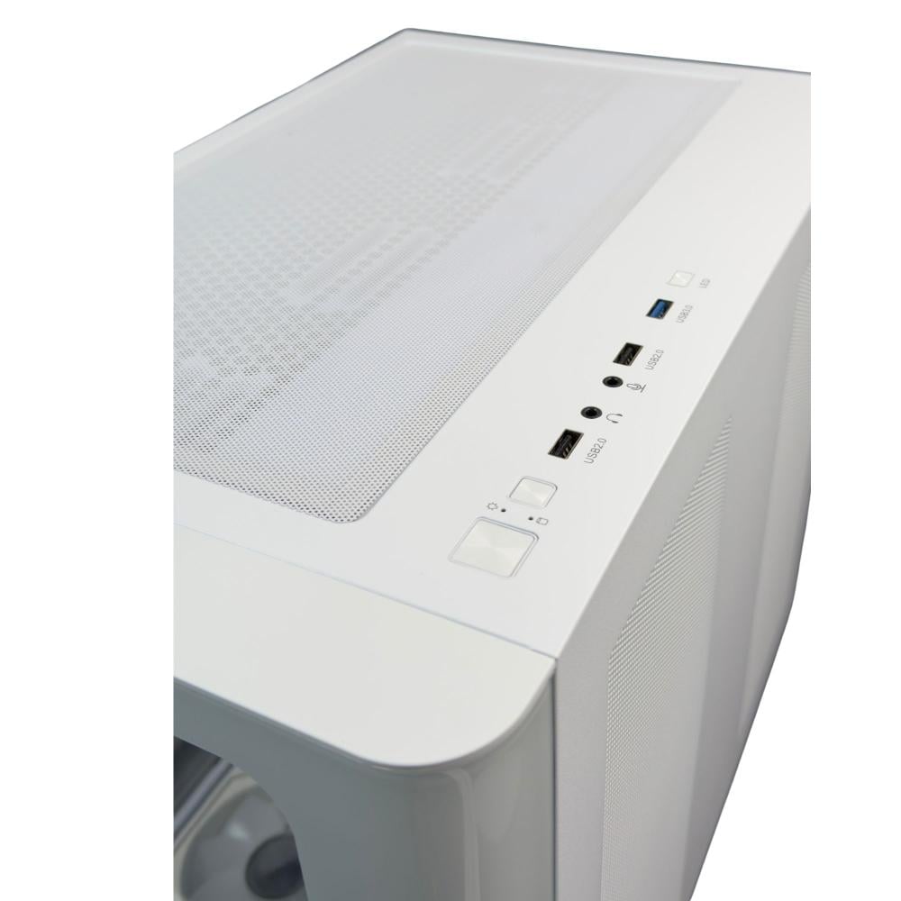 GTW GAMING COMPUTER CASE, WHITE MID TOWER ATX CASE WITH 7 PRE-INSTALLED RGB FANS GT-F7CW008