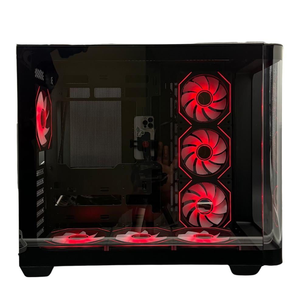 GTW GAMING COMPUTER CASE, WHITE MID TOWER ATX CASE WITH 7 PRE-INSTALLED RGB FANS GT-F7CB008