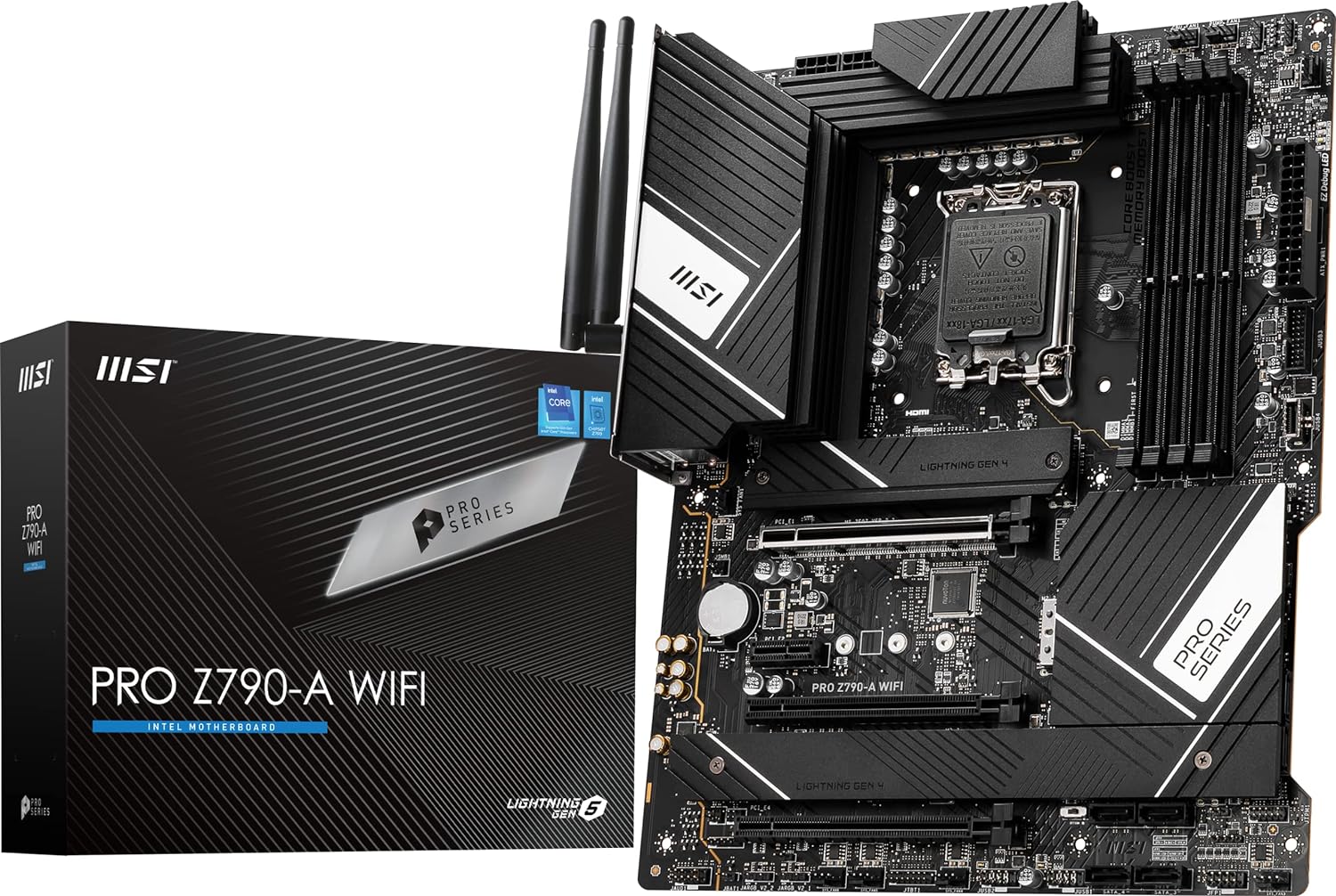 MSI PRO Z790 A WiFi ProSeries Intel LGA 1700 DDR5 PCIe 5.0 M.2 2.5 LAN USB 3.2 Gen2 Wi Fi 6E ATX