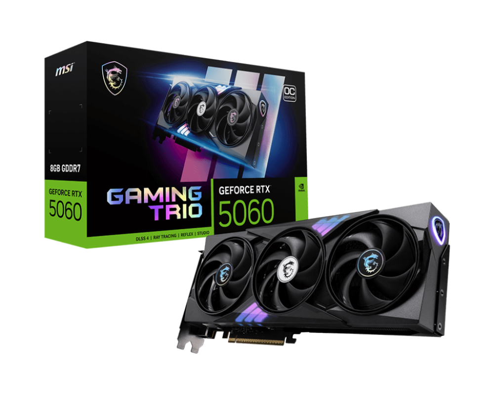 MSI GEFORCE RTX™ 5060 8G GAMING TRIO 3X OC GRAPHIC CARD