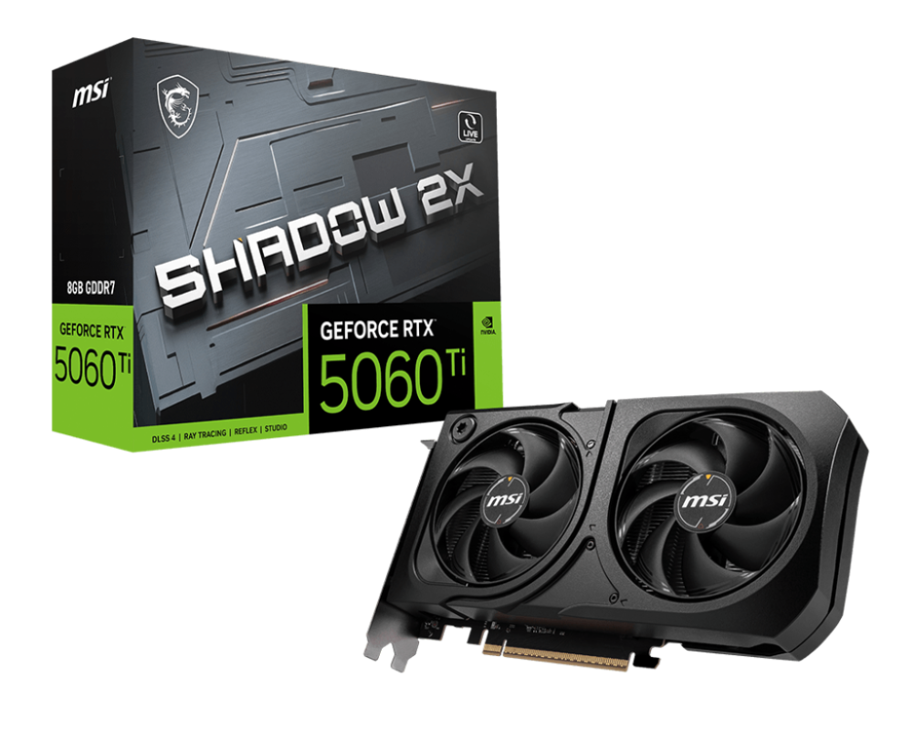 MSI GEFORCE RTX™ 5060 TI 8G SHADOW 2X OC GRAPHIC CARD