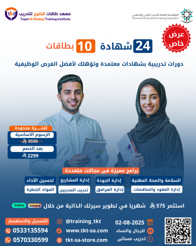 عرض 24 شهادة (دولية ومحلية ) + 10 بطاقات معتمدة