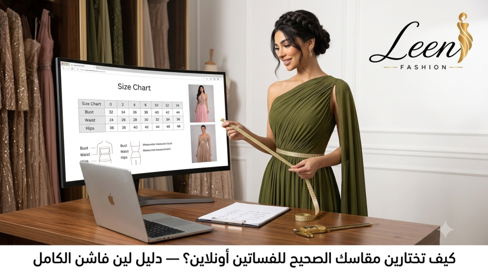 دليل مقاسات الفساتين