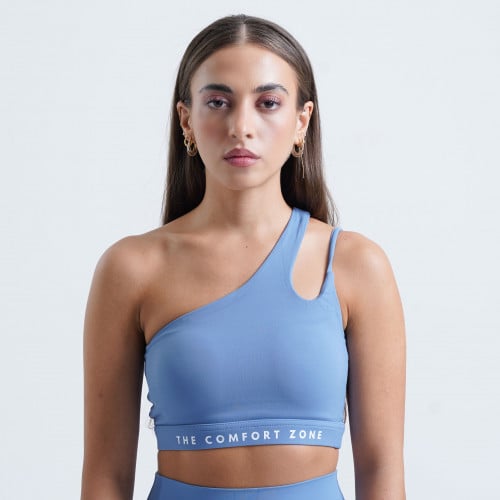 One Shoulders Sports Bra - Blue