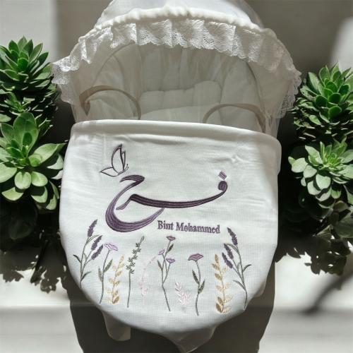 بطانية مواليد سكري خامة تركية مع التطريز