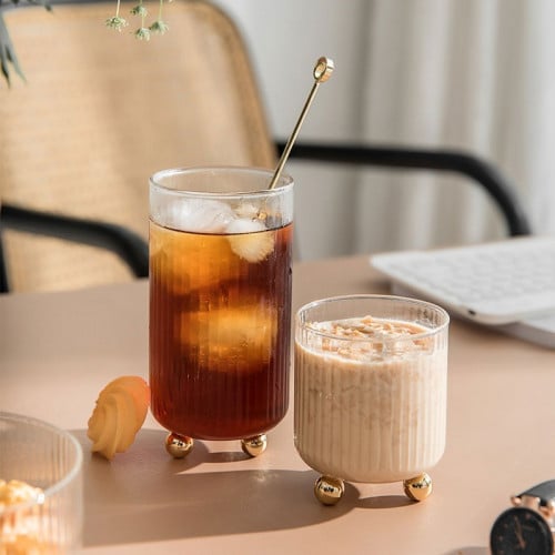 كوب زجاجي ديكوري بقاعدة مختلفة ابداعية