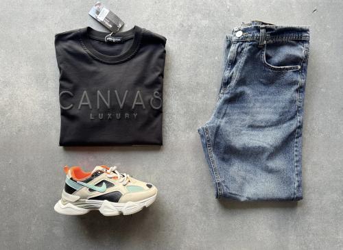 T-SHIRT CANAVAS WITH OVER SIZE JEANZ