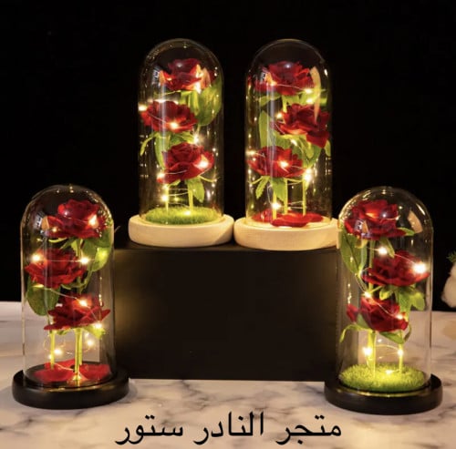 مصباح LED عبارة عن ورود مصنوعة من الزجاج الاصطناعي...