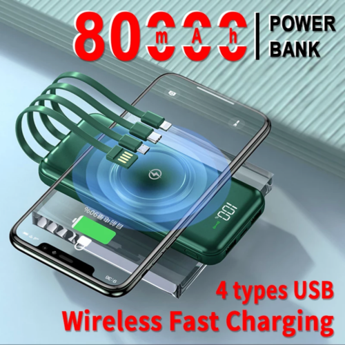 شحن سريع بنك الطاقة 80000mAh المحمولة العرض الرقمي...
