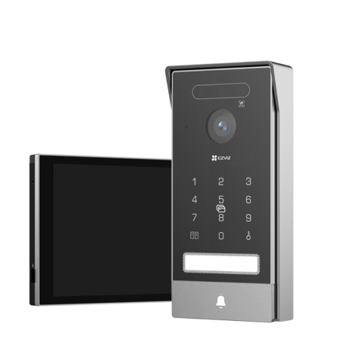 إنتركوم فيديو ذكي EZVIZ HP7 Pro 4K بنظام سلكين - شاشة لمس 8 بوصة وفتح بالوجه وبصمة الكف