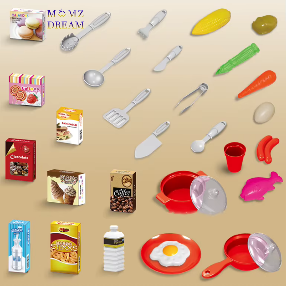 مجموعة العاب مطبخ للأطفال مكونة من 58 قطعة