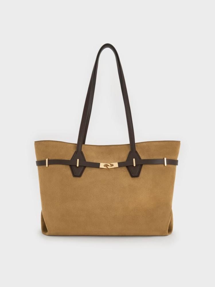 Arlet Double-Handle Belted Tote bag-XL