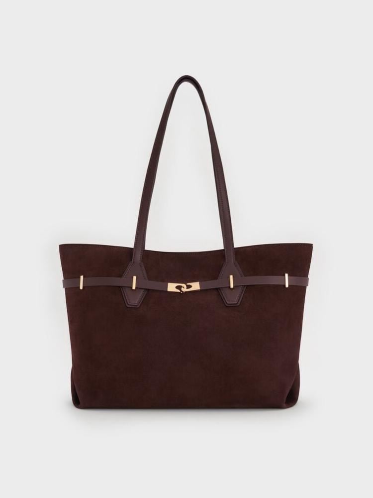 Arlet Double-Handle Belted Tote bag-XL
