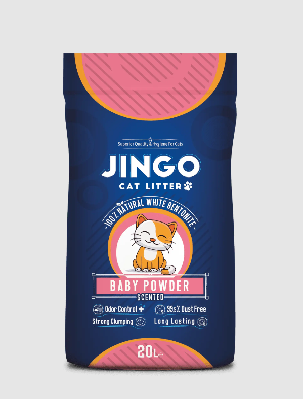 Jingo cat litter with baby powder scent - كل احتياج رفيقك في Jingo cat litter with baby powder scent - كل احتياج رفيقك في
