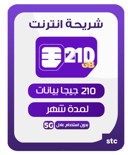 شريحة 210 قيقا - 30 يوم