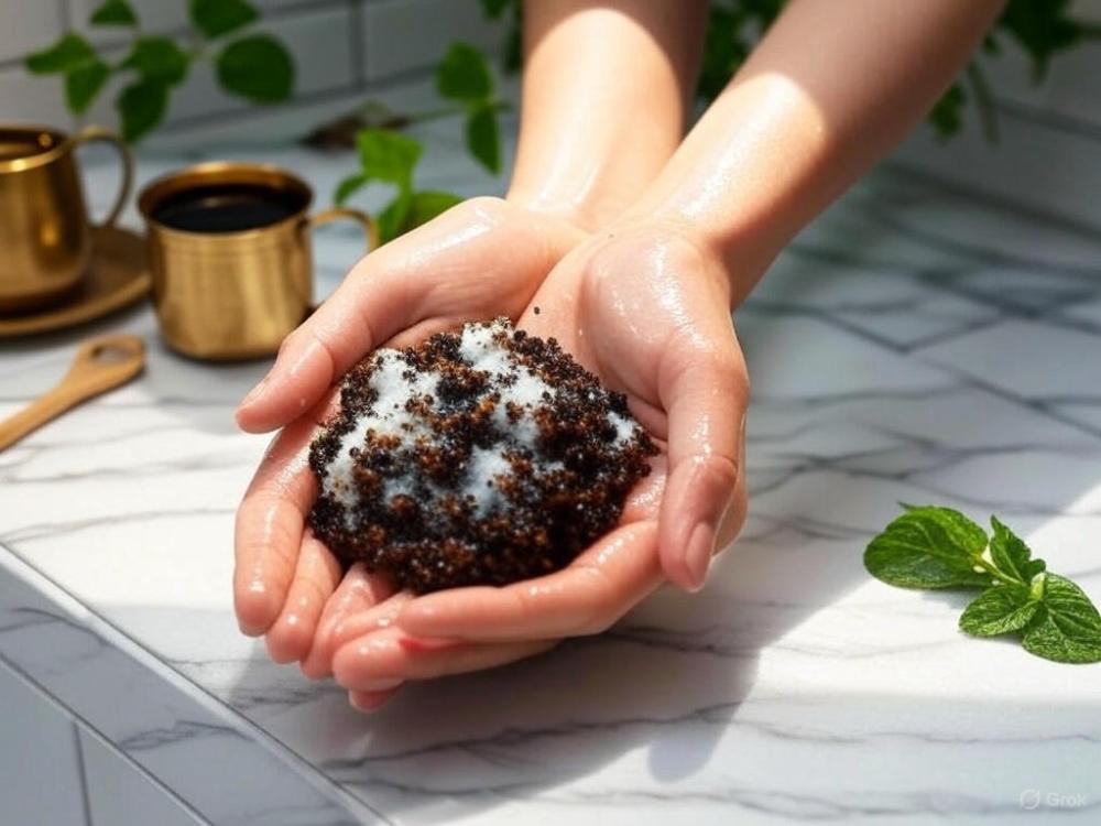 مقشر طبيعي للجسم بالقهوة