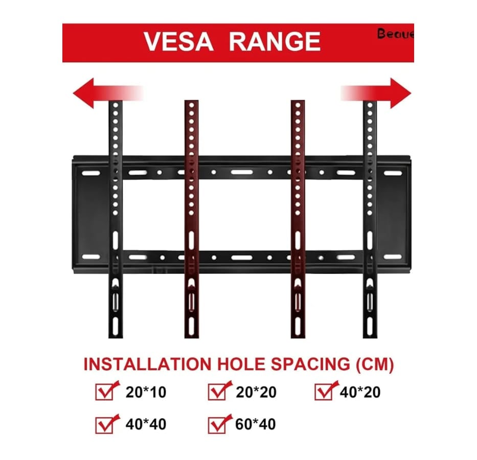 Wall Mount TV Stand, Fixed TV Bracket for Most 40-80 Inch LCD LED TV Screens, Universal Television Mount Stand, Heavy Duty TV Wall Mount, Holds up to 75kg and Max VESA 600 * 400mm (Style 5)