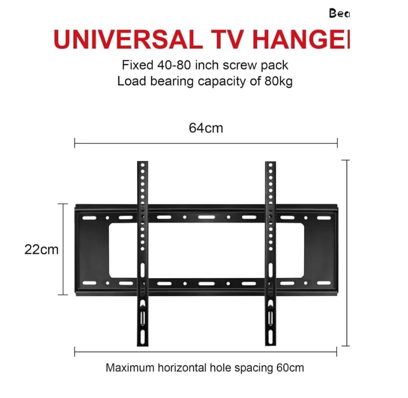 Wall Mount TV Stand, Fixed TV Bracket for Most 40-80 Inch LCD LED TV Screens, Universal Television Mount Stand, Heavy Duty TV Wall Mount, Holds up to 75kg and Max VESA 600 * 400mm (Style 5)