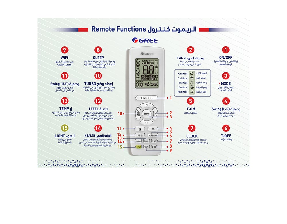 مكيف جري اسبليت 18500وحدة 1.5 طن بارد-GWC18AGDXF-D3NTA1F