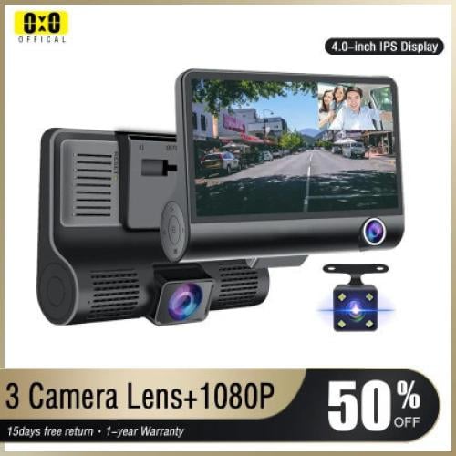 DVR سيارة 3 كاميرات 4.0 بوصة داش كام سيارة مسجل في...