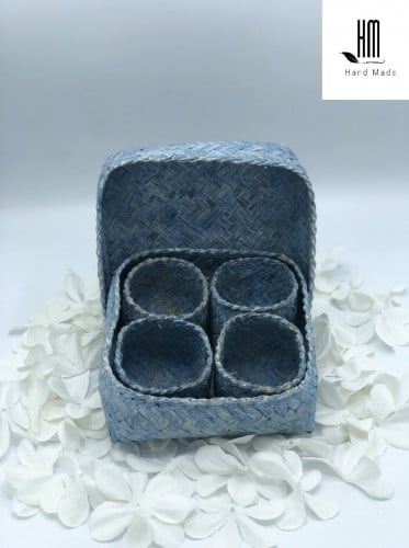 صندوق حجم 15سم لون أزرق مكون من 4 صناديق صغيره مع غطاء