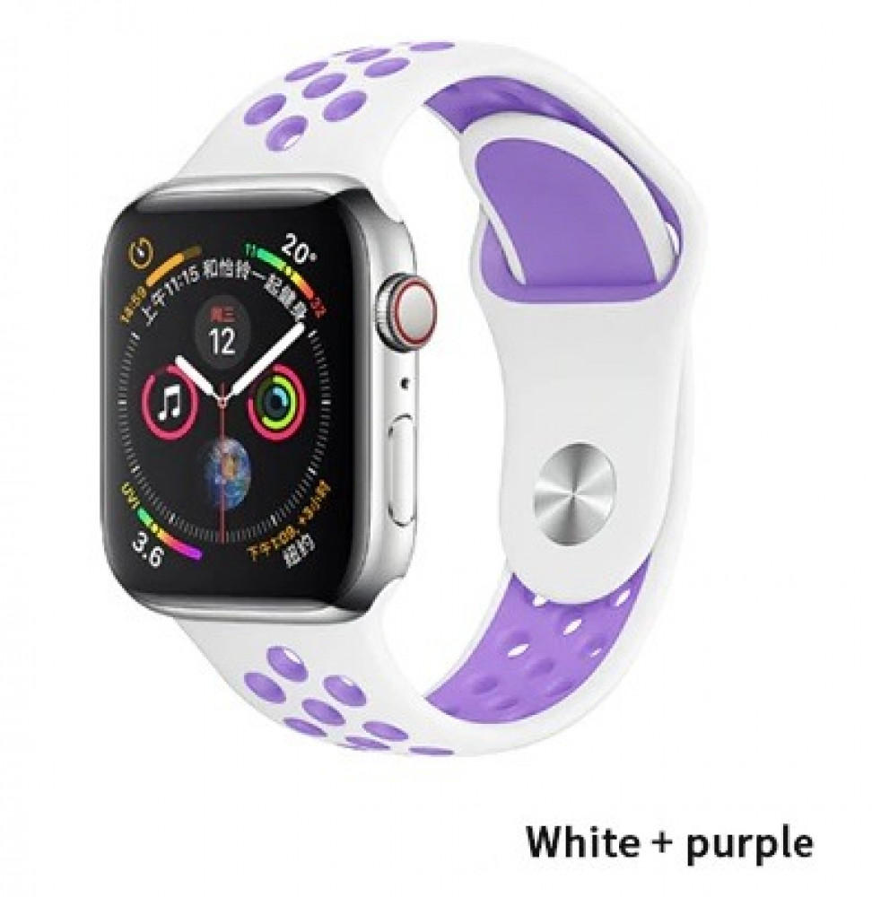 White Purple Sport Band for Apple Watch 4M STORE