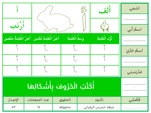 أَكْتُب الْحُرُوف بِأَشْكَالِهَا